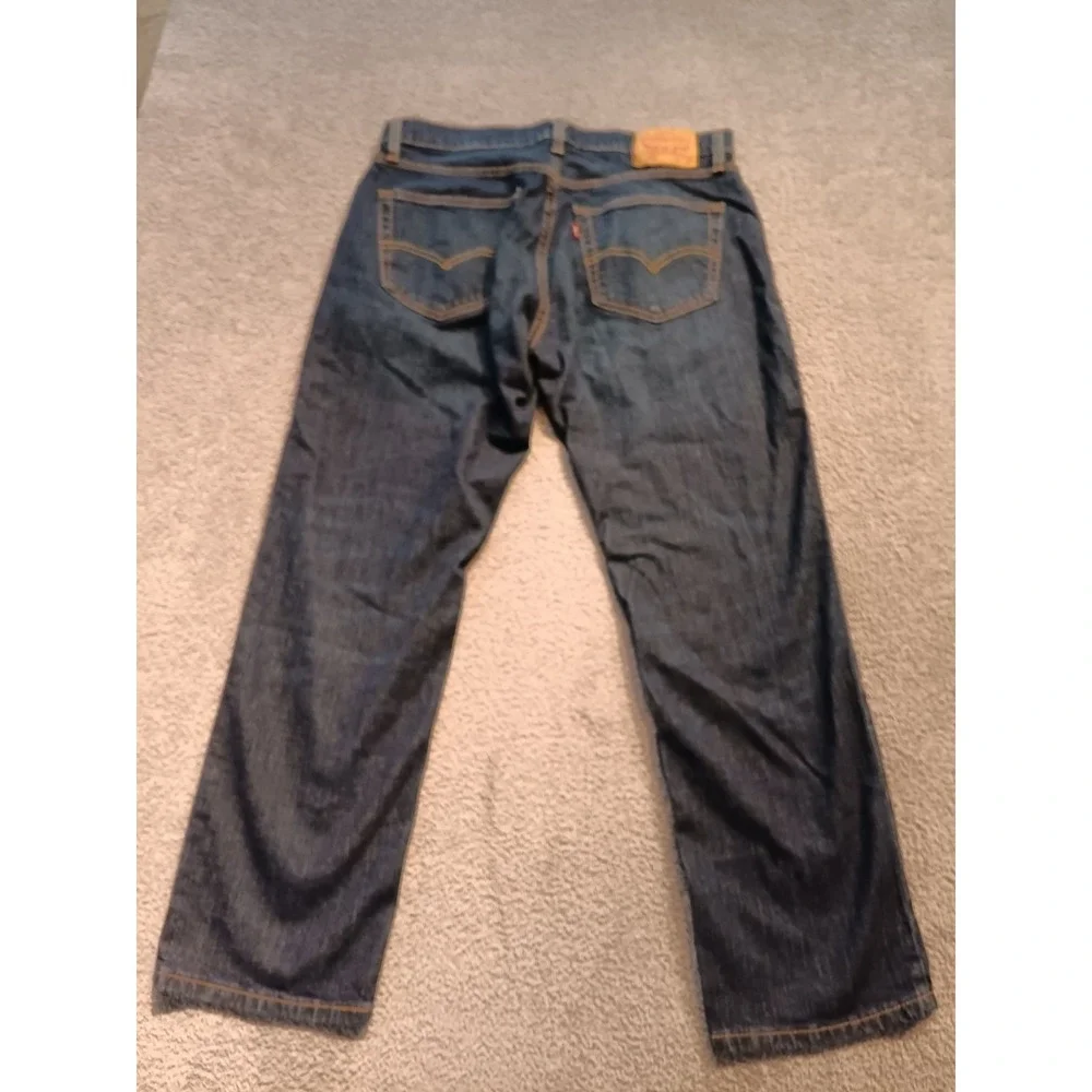 Levi's Men's W34 L30 Dark Wash Straight Leg Blue Denim Jeans